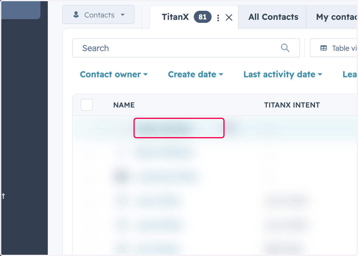 Click on any contact you'd like to enrich