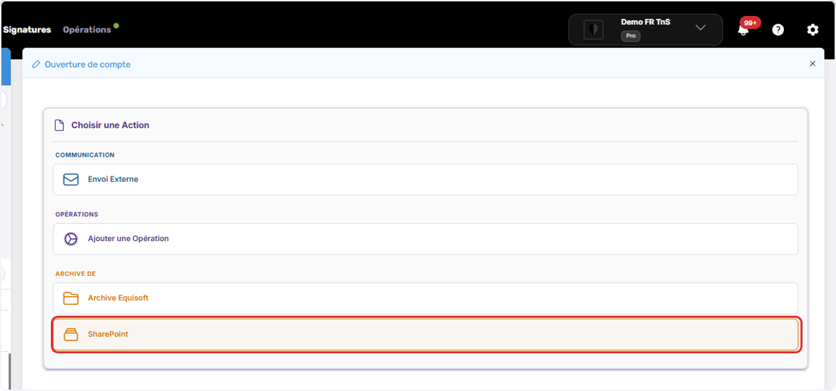 Click on SharePoint
