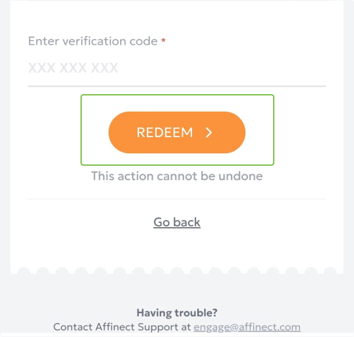 Confirm Redemption