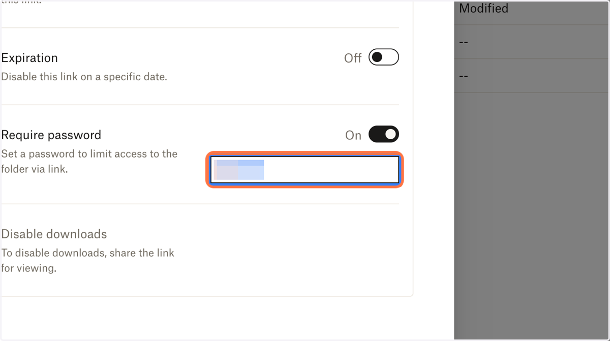 Enter your desired password