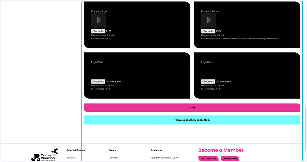 You will see a message to confirm that your form has been submitted correctly.