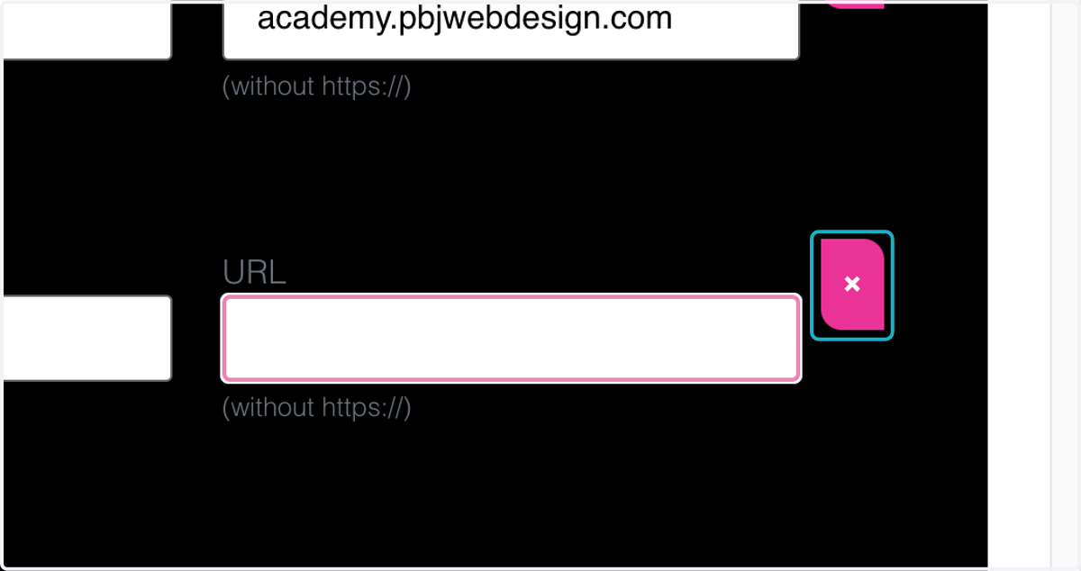 Do delete a key link, click on the "x"