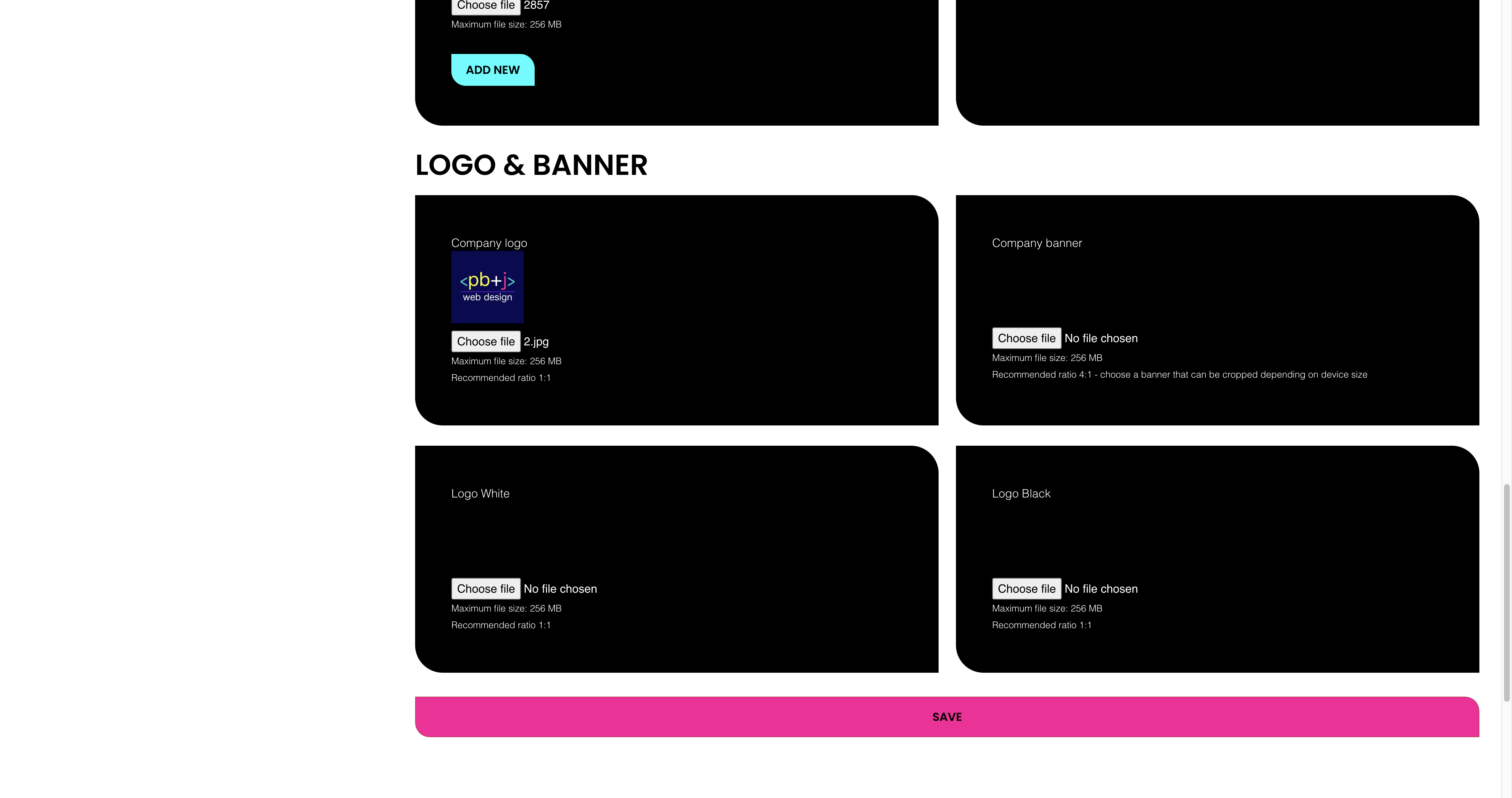 Make sure to add your logo