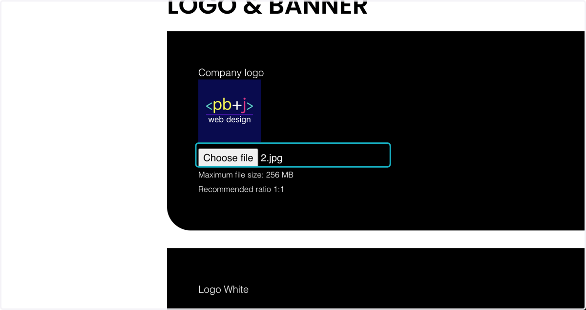 Make sure to add your logo