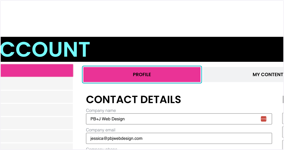 Click on PROFILE