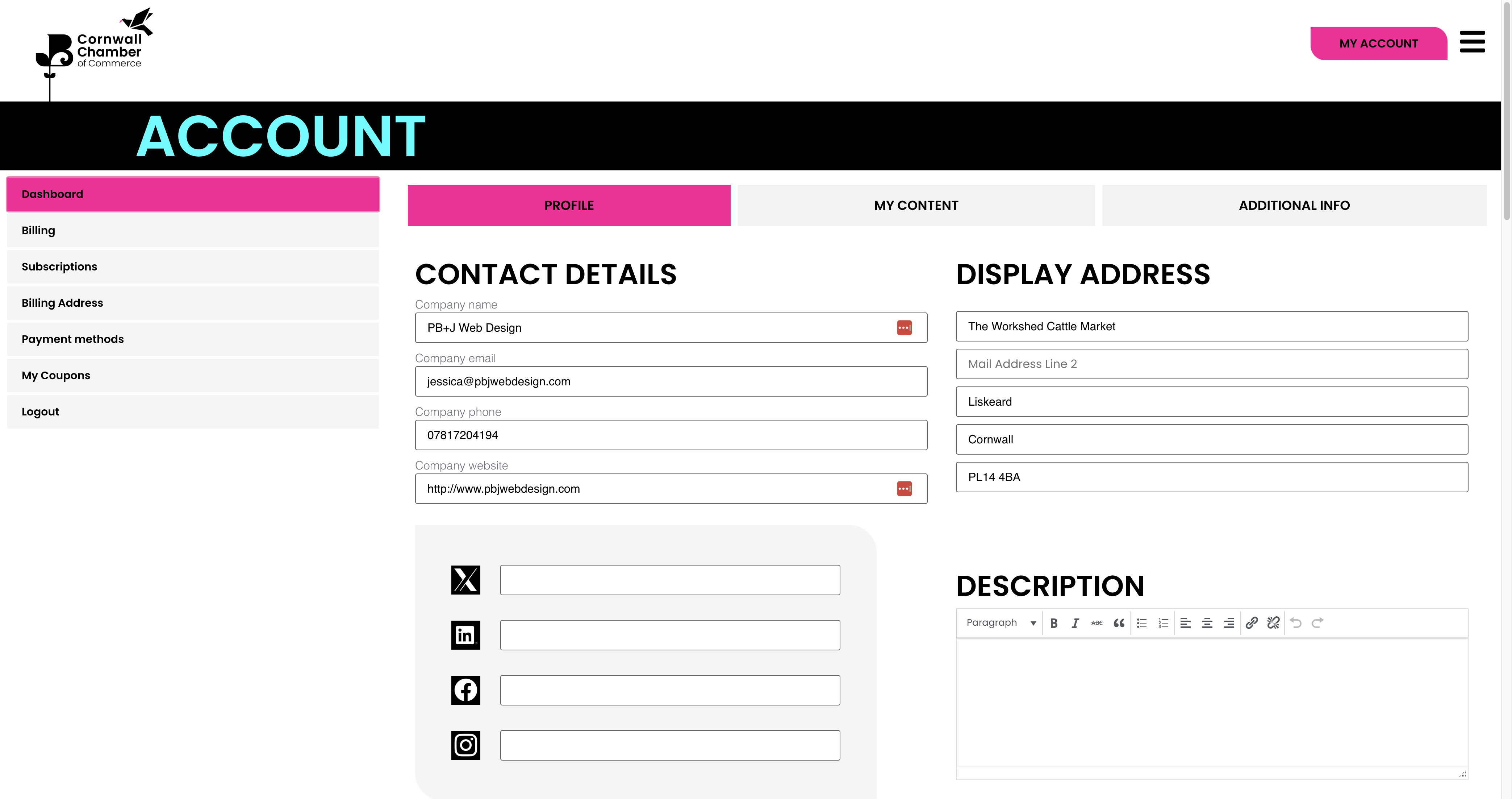 Click on Dashboard