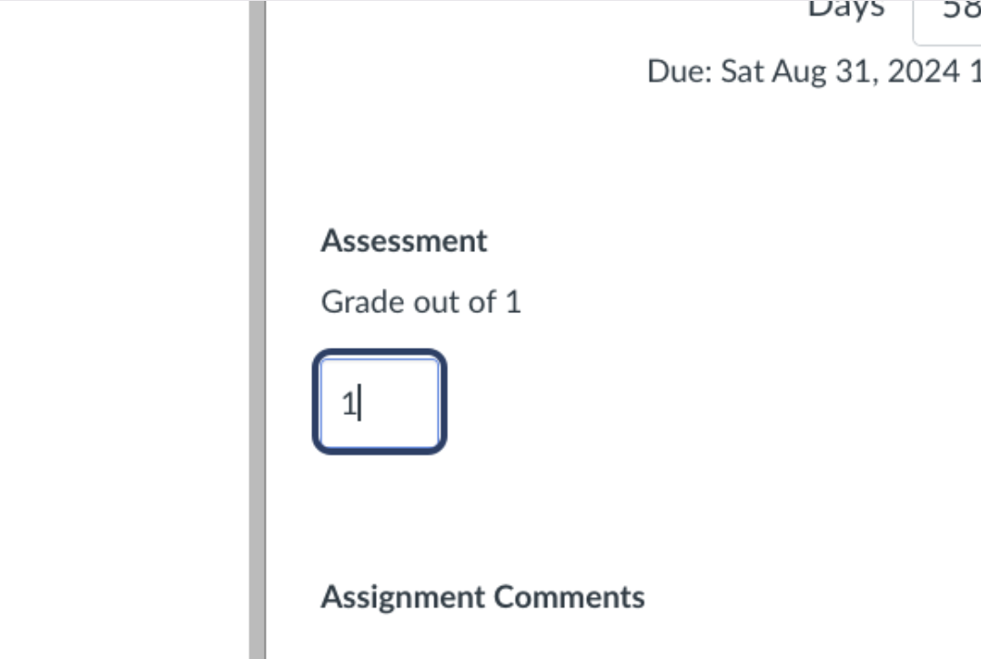 Click a name, and their submission will appear. Assign the appropriate credit for the assignment.