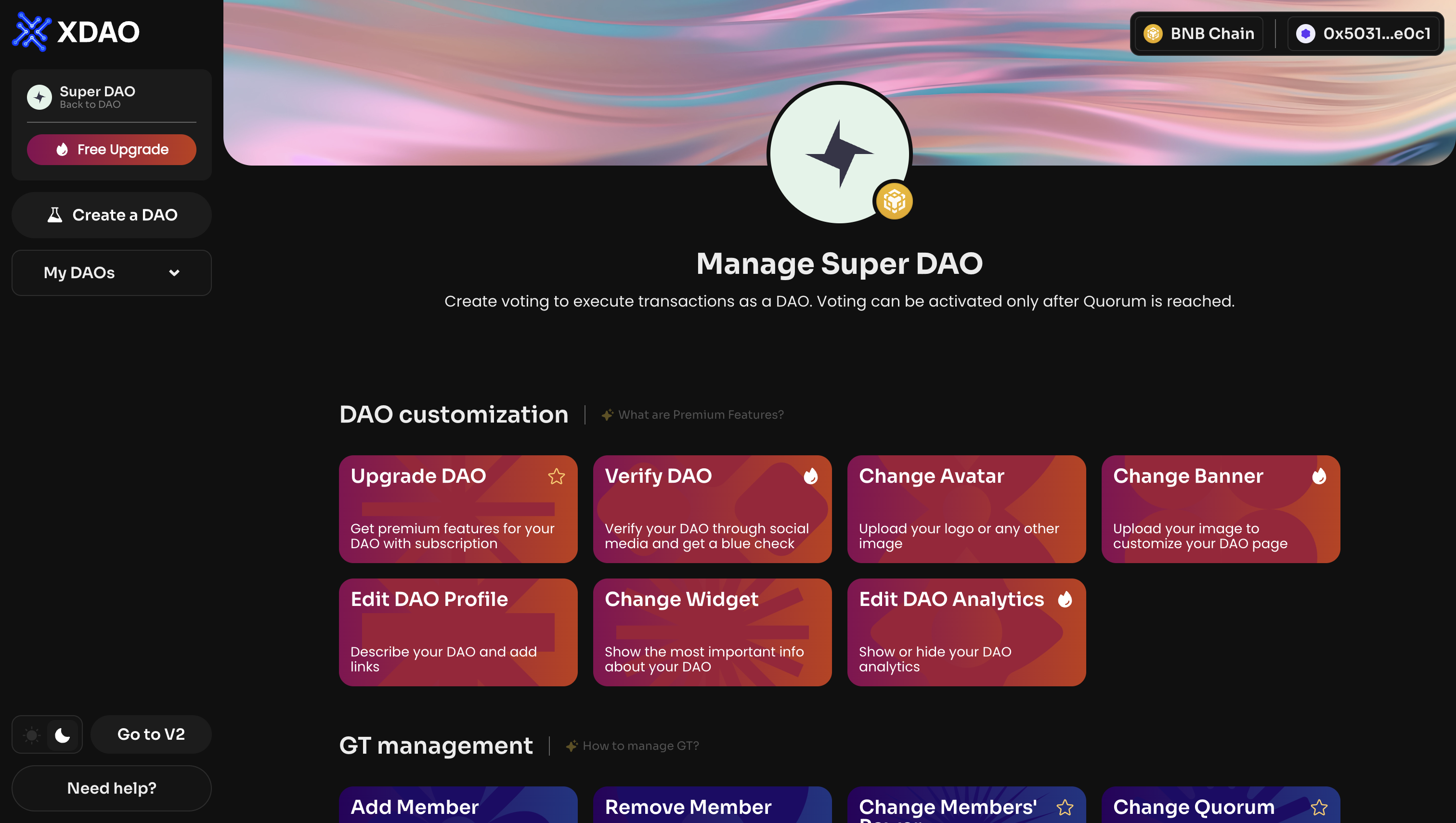 Click Verify DAO on the Manage page in your DAO