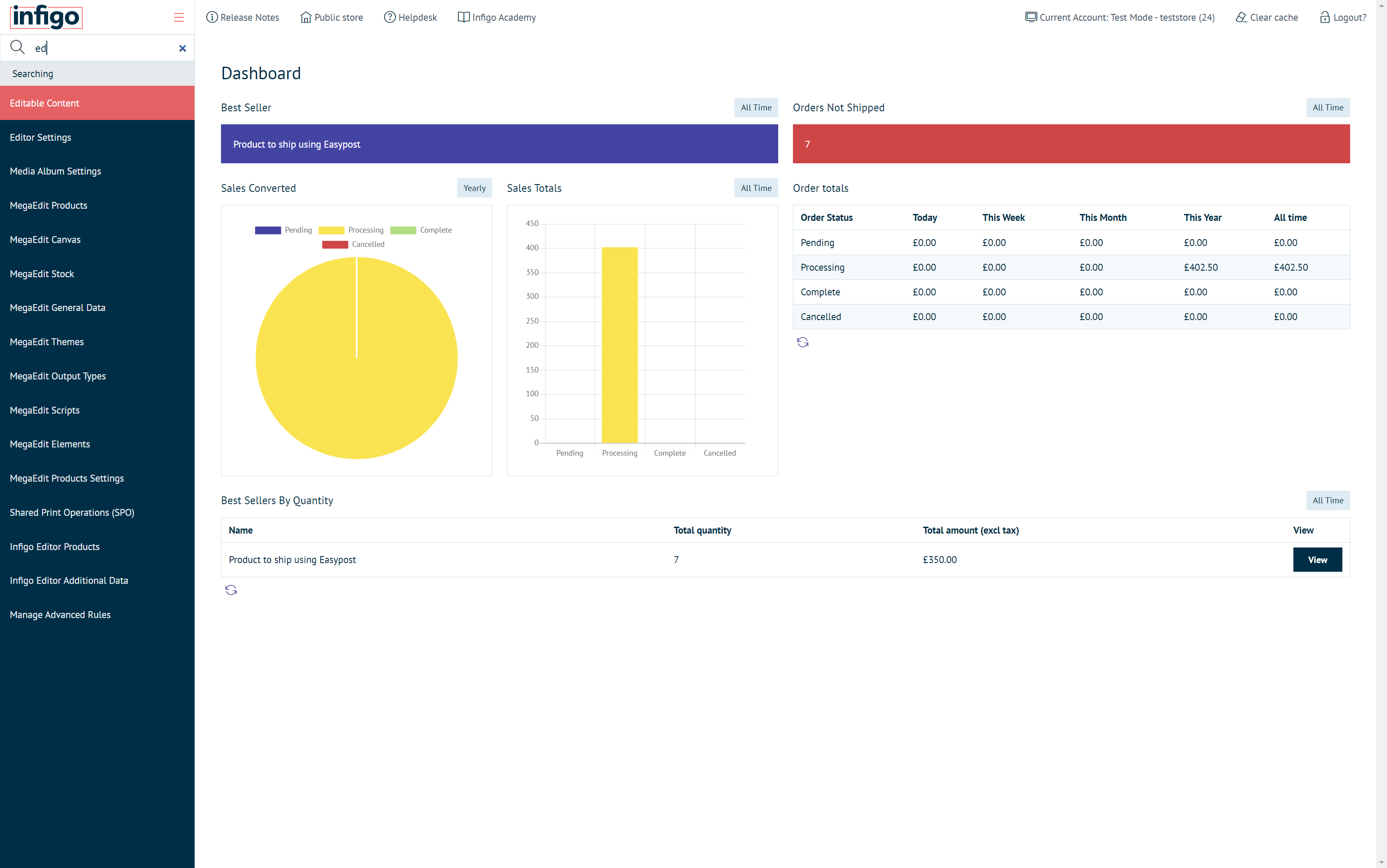 Navigate to the Editable Content area