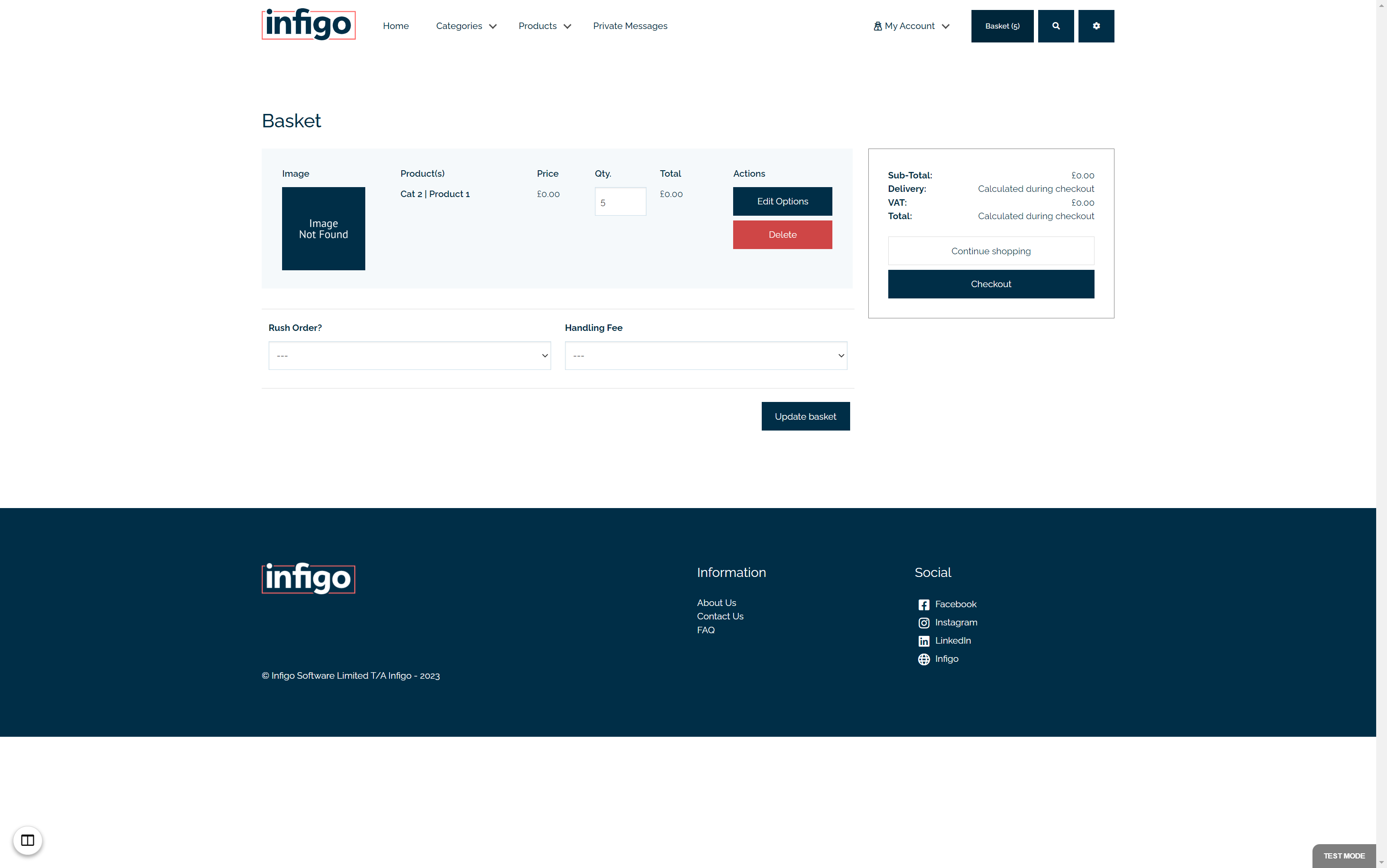 In our example, we can see the updates are now being utilised on our storefront