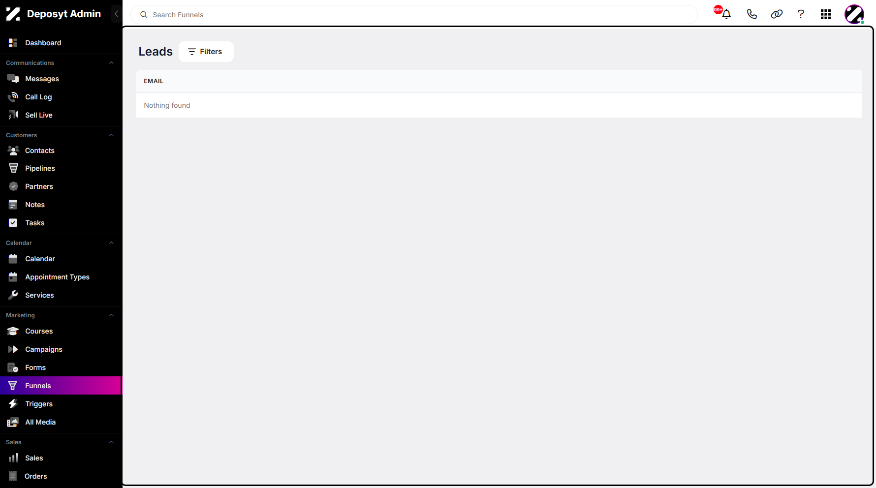 Step 7: You will then be taken to a new page, where you can view, visit, and manage your future funnel leads.