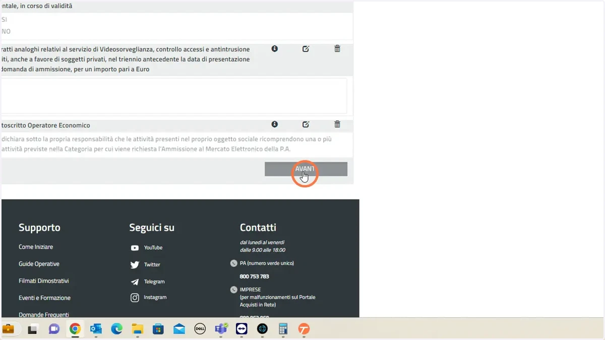 Se presente il pulsante AVANTI, fare click fino ad eseguire tutti gli step.