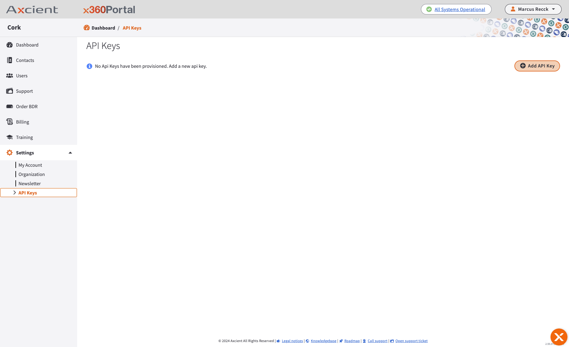 Click on Add API Key
