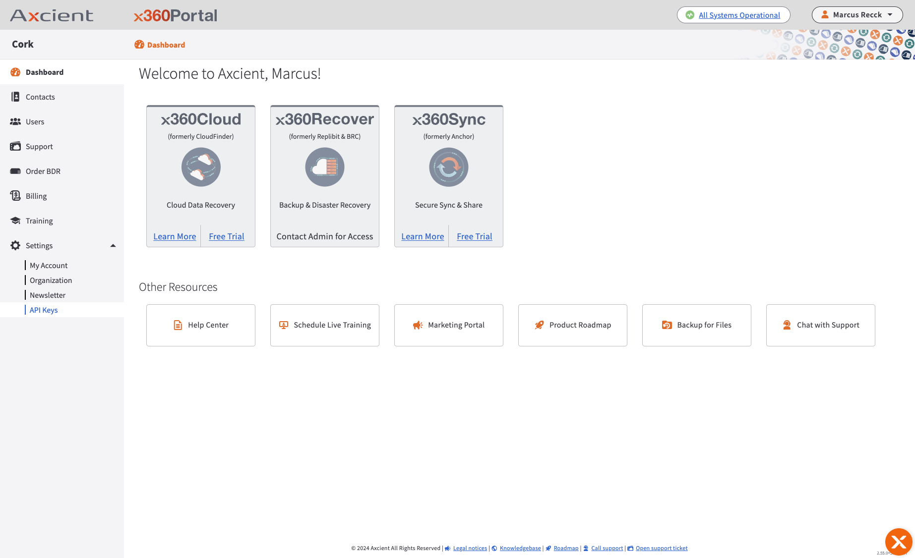 Click on API Keys