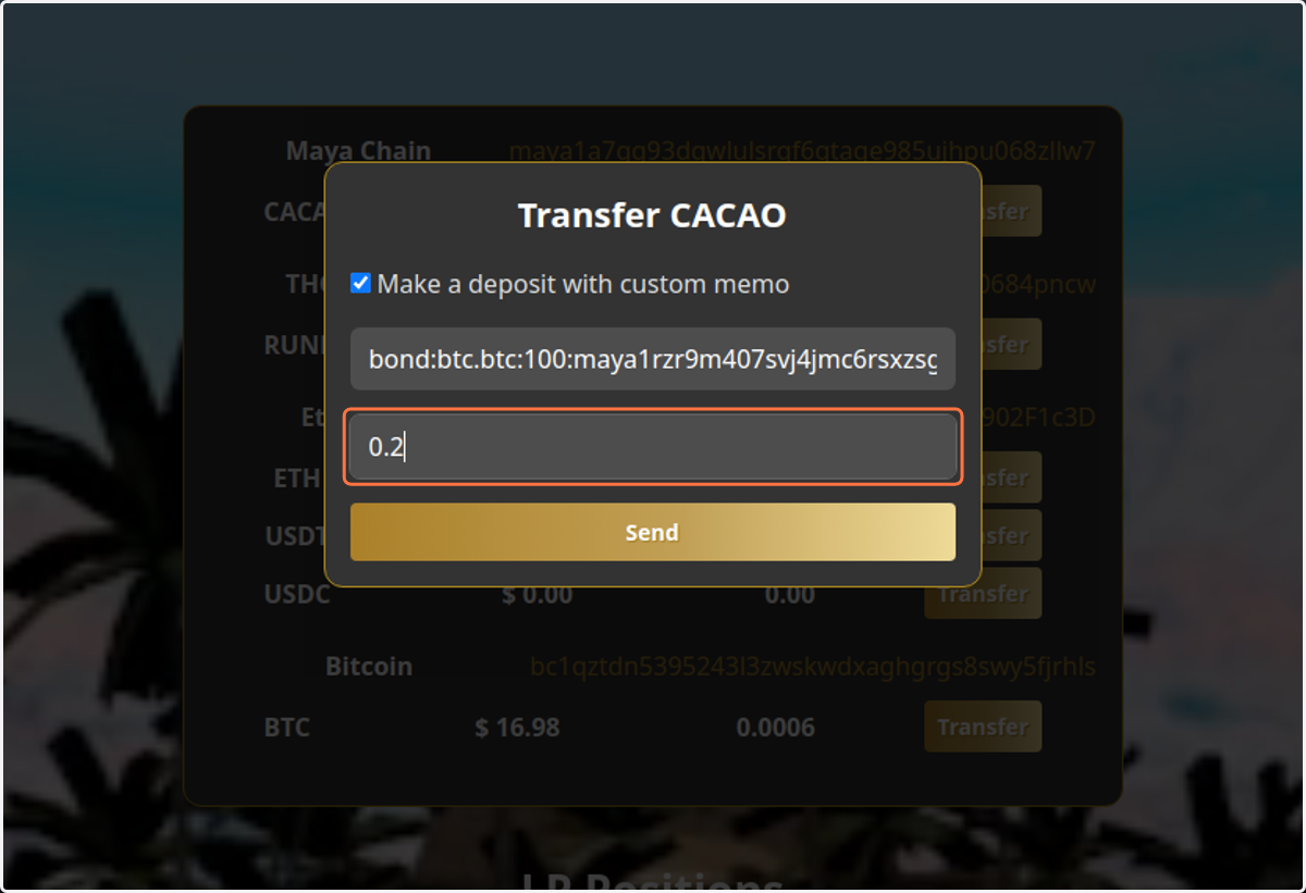 Send the transaction