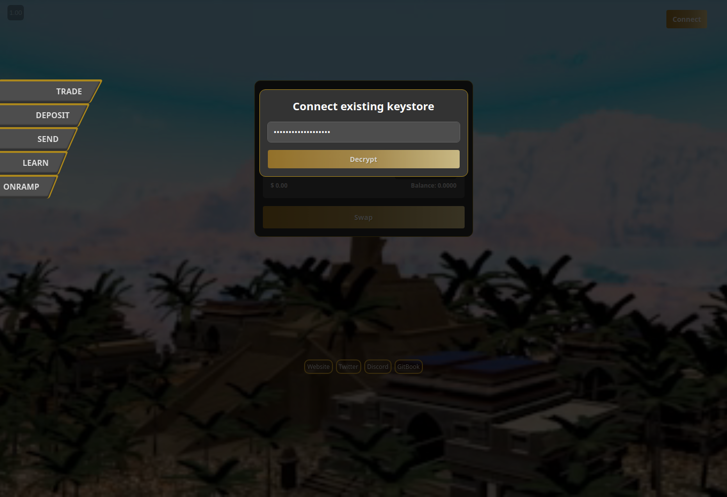 Type in your password and click "Decrypt"
