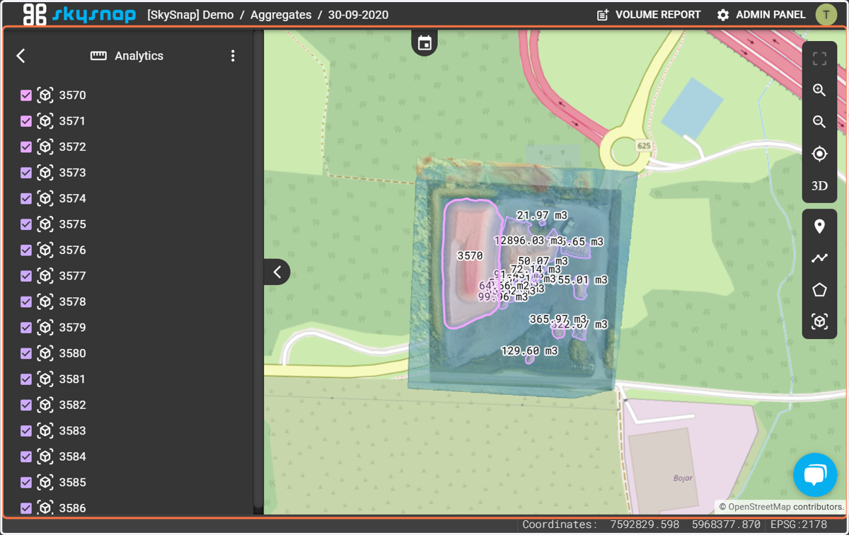 All stockpiles are visible on the map.