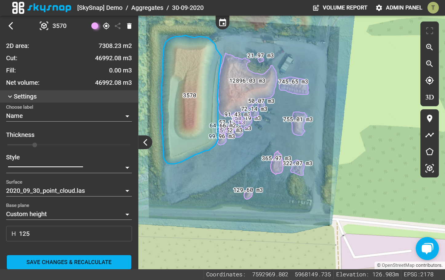 Settings allow you to define the label, line thickness and line style according to your preferences.