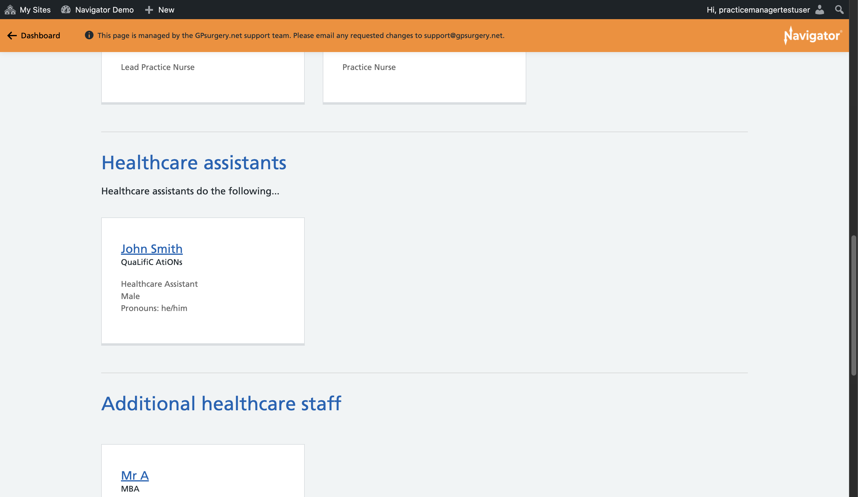 The new Occupation visible on the Team page with a new Team Member in the category.