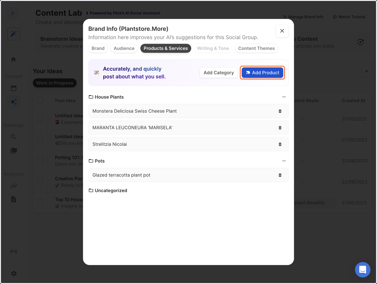 Click on Add Product to get started.