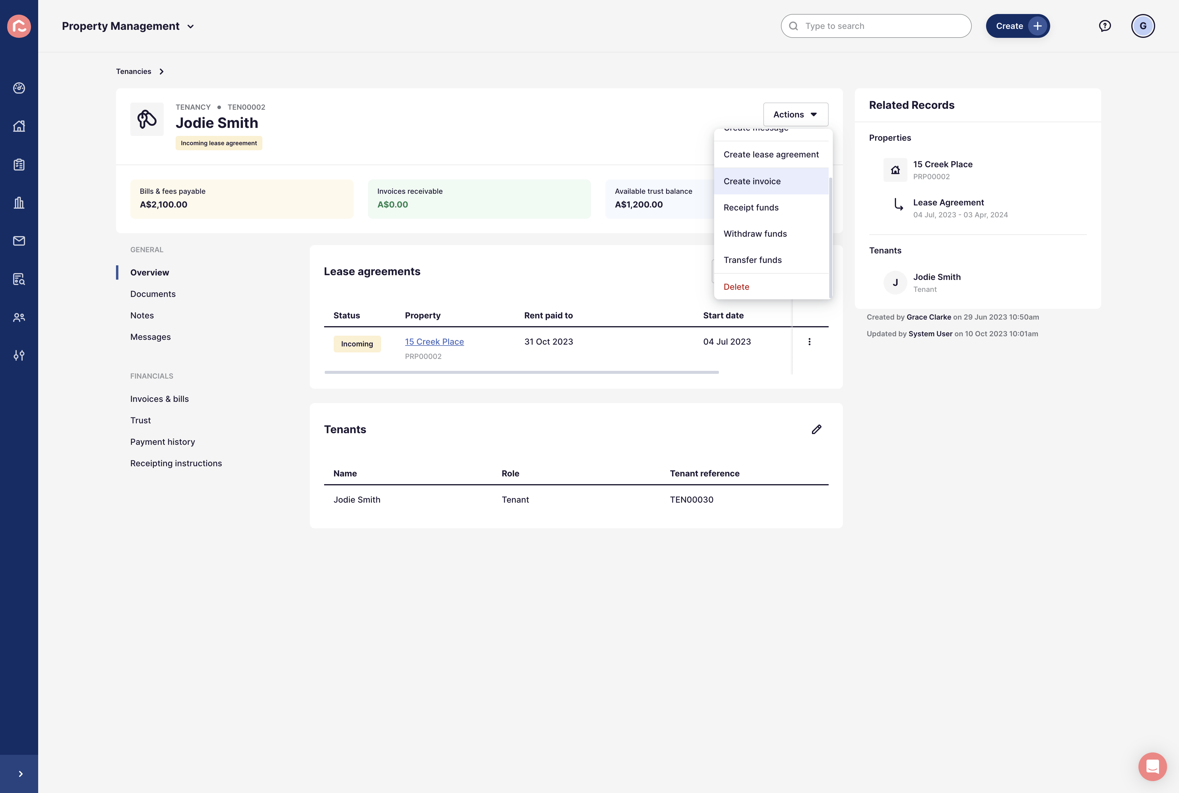 Click on Transfer funds