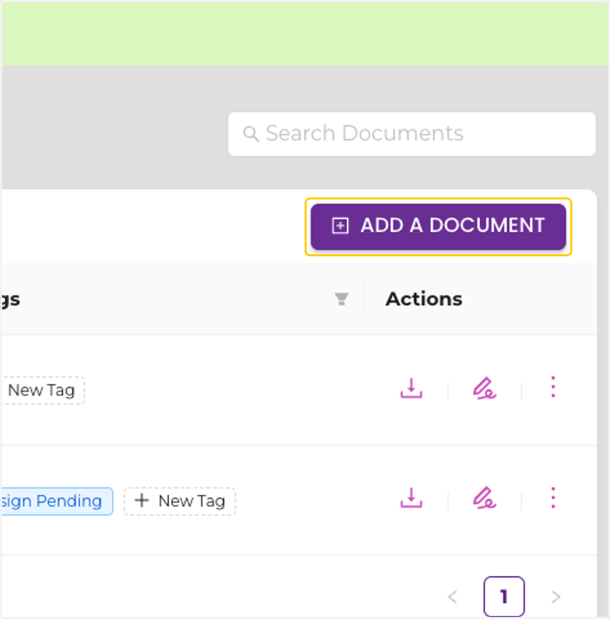 Click on ADD A DOCUMENT
