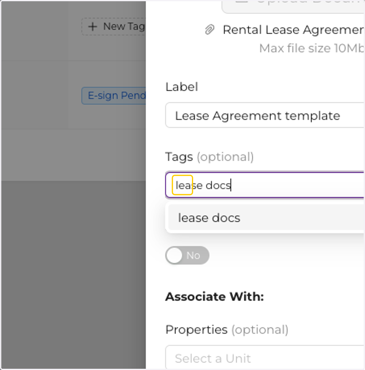 Categorize documents using the optional tags field