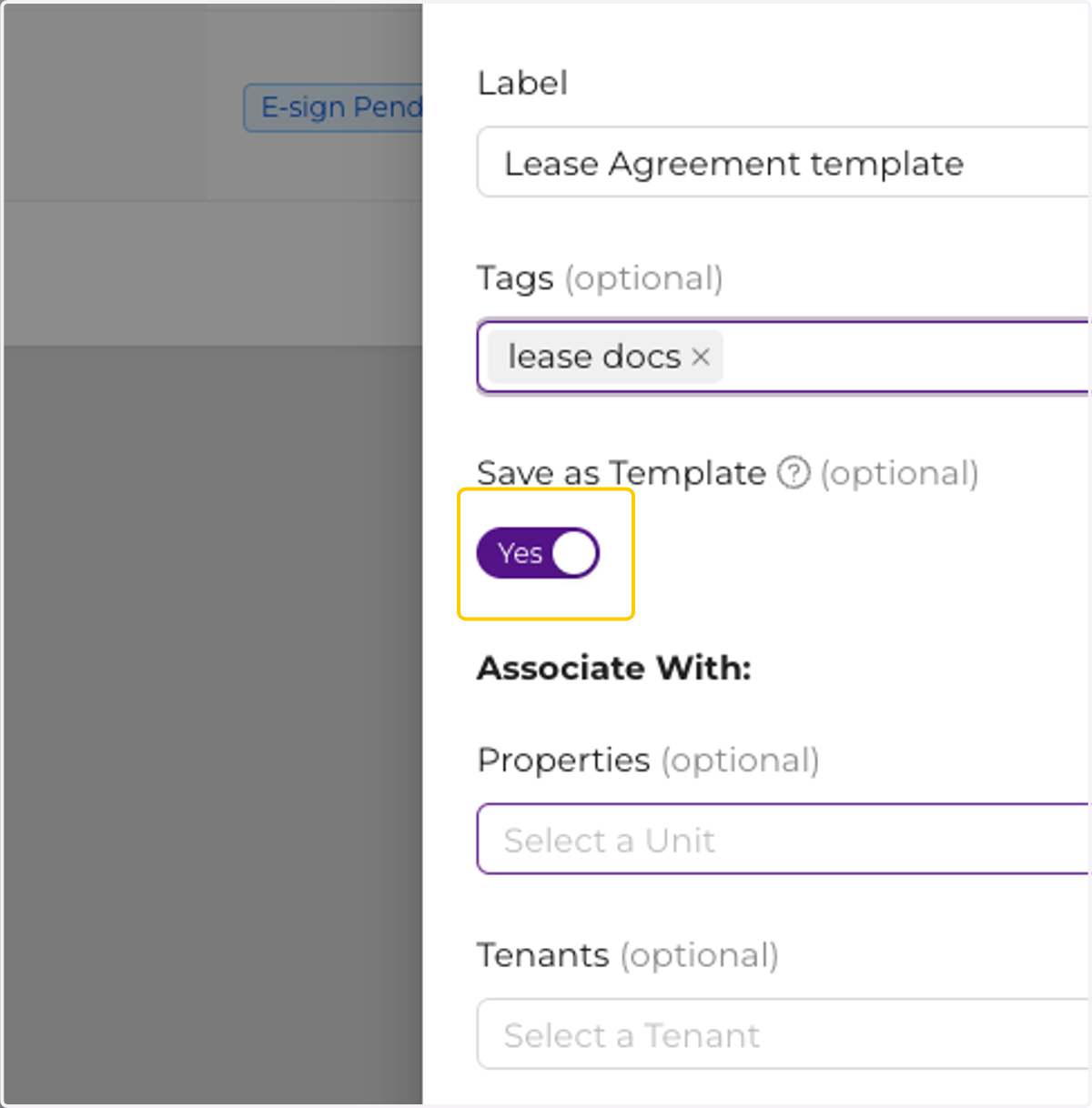 Optionally save the document as a template