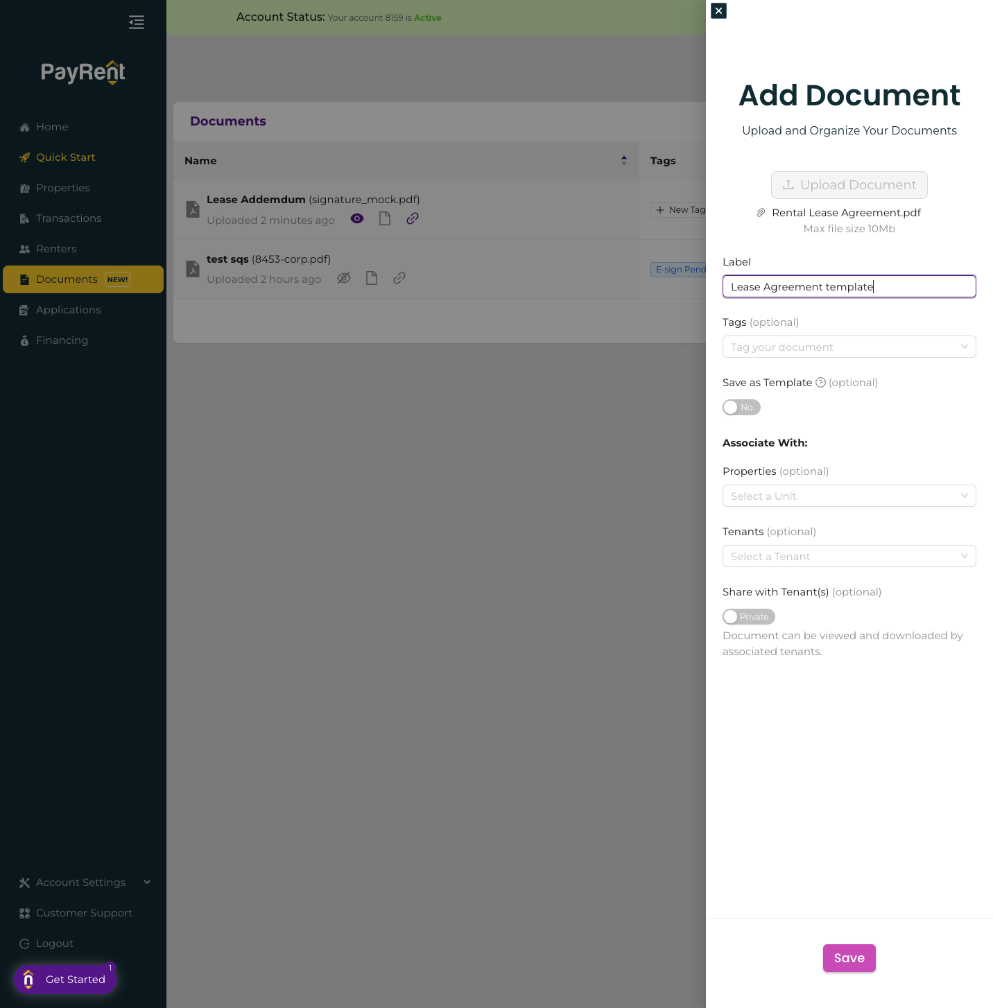 Add a label for the document