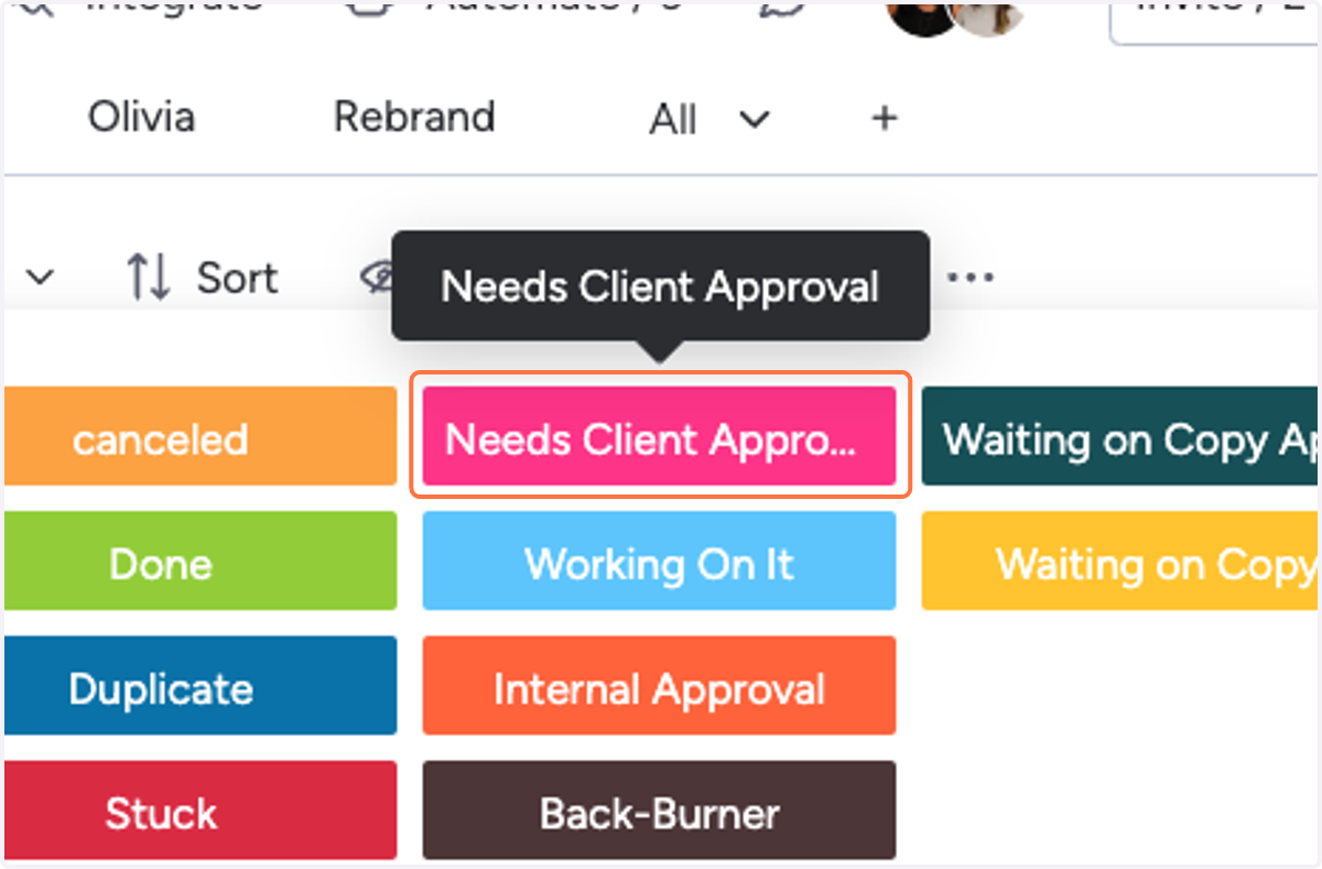 Click on Needs Client Approval