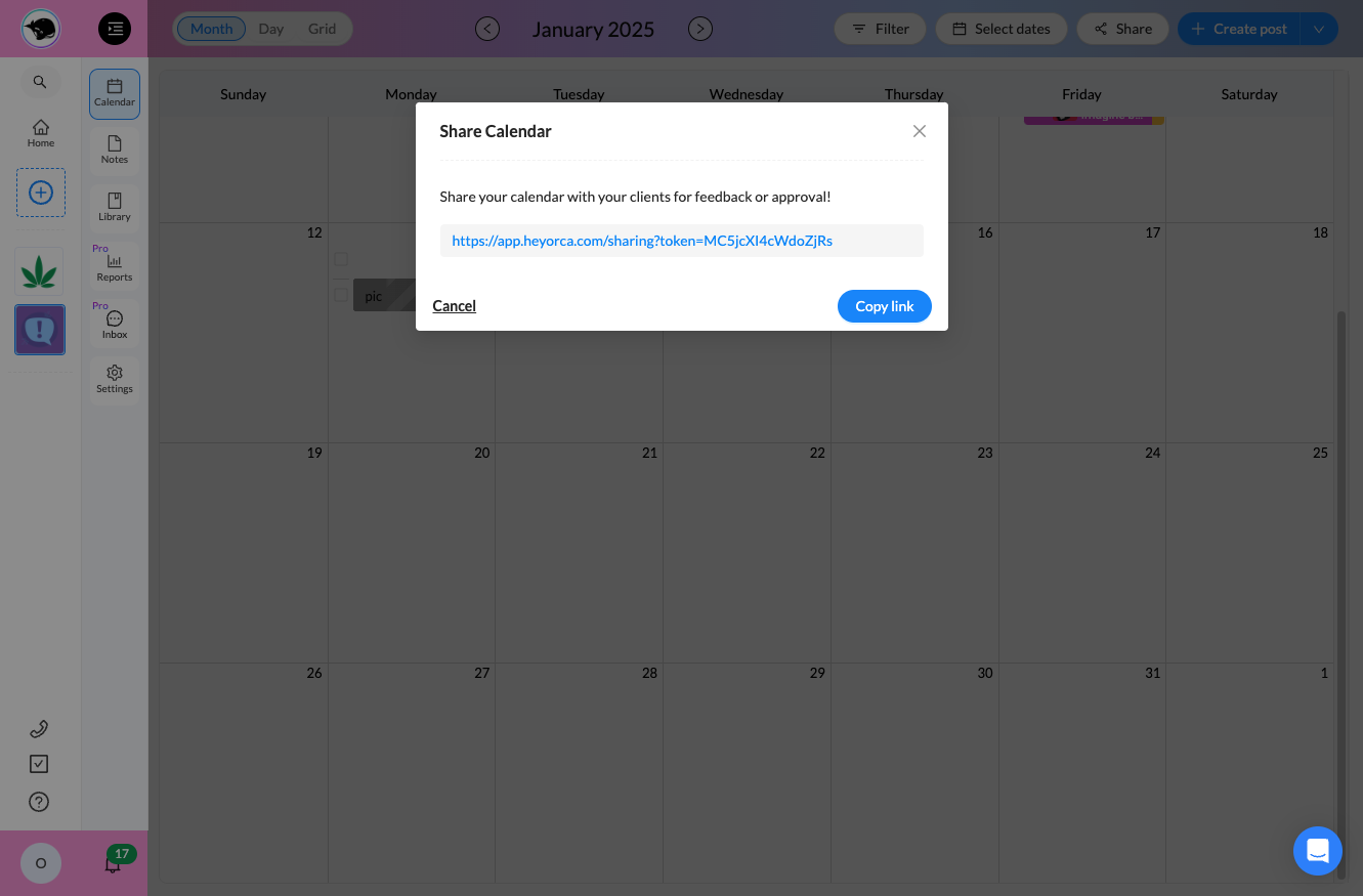 Click on https://app.heyorca.com/sharing?token=MC5jcXI4cWdoZjRs