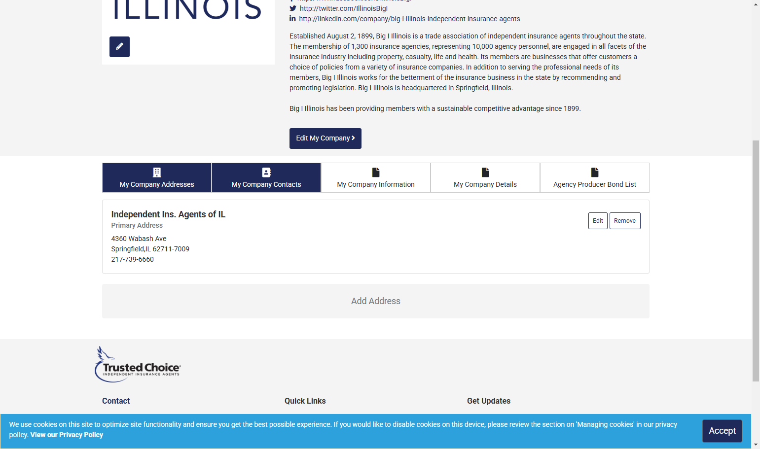 Then scroll to click on My Company Contacts