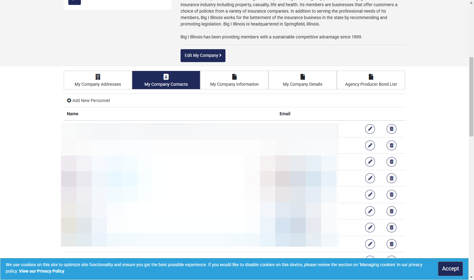 To add additional employees, click on Add New Personnel