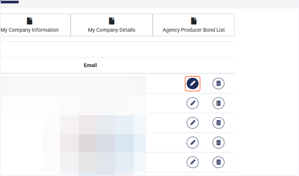 Your Contact List will populate. Click the pencil icon to edit the user. Click the trash icon to delete the user.