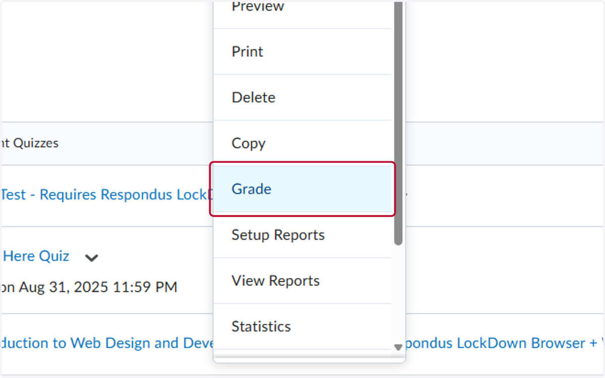 Click on Grade