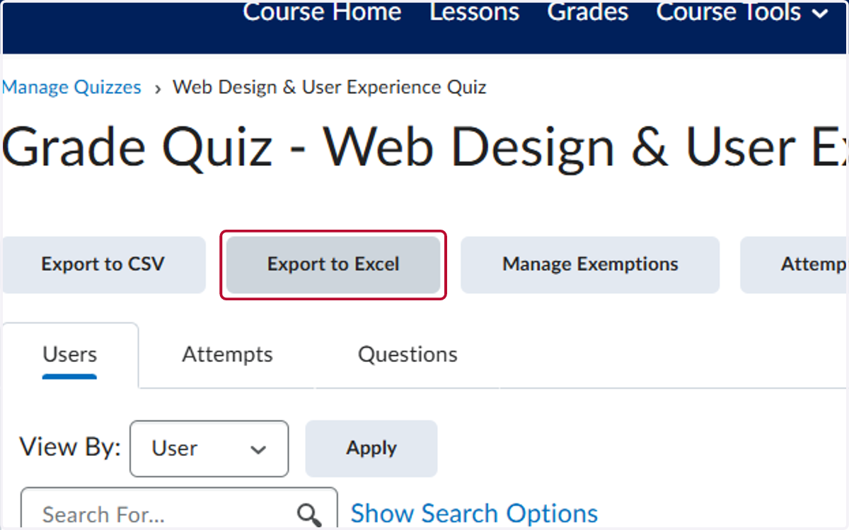 Click on Export to Excel