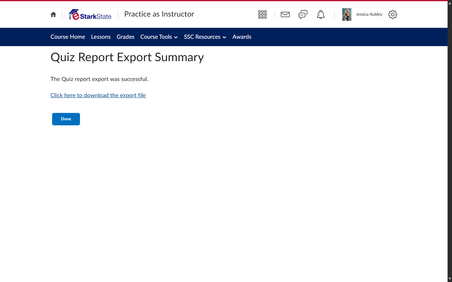 Click on Click here to download the export file