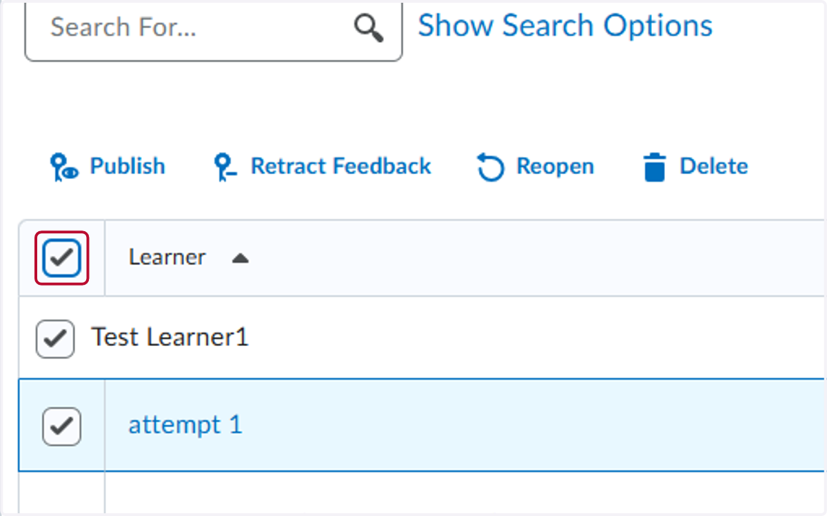 Check Select the student's