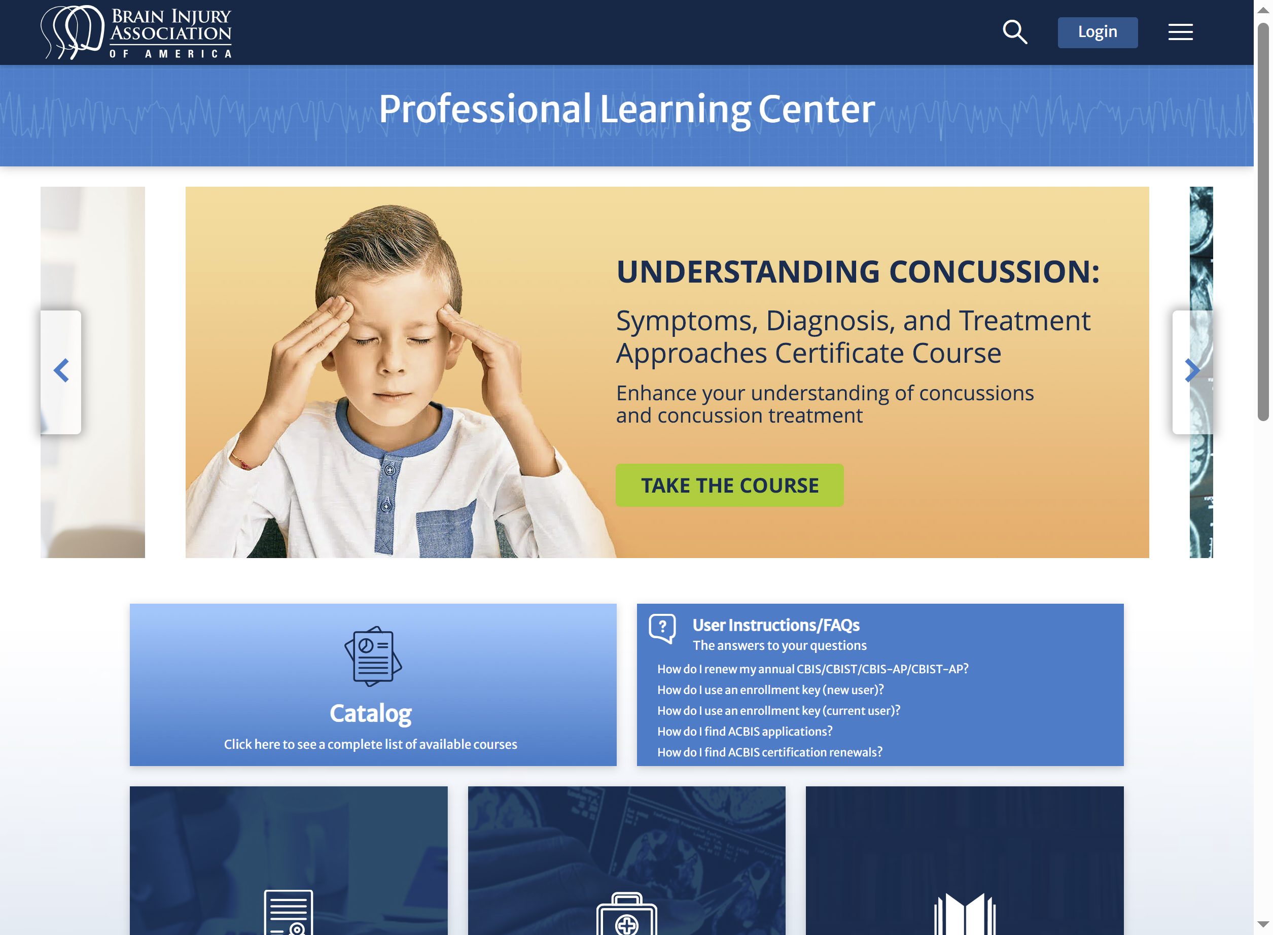 Go to the BIAA Learning Platform: learn.biausa.org, then Click on Login