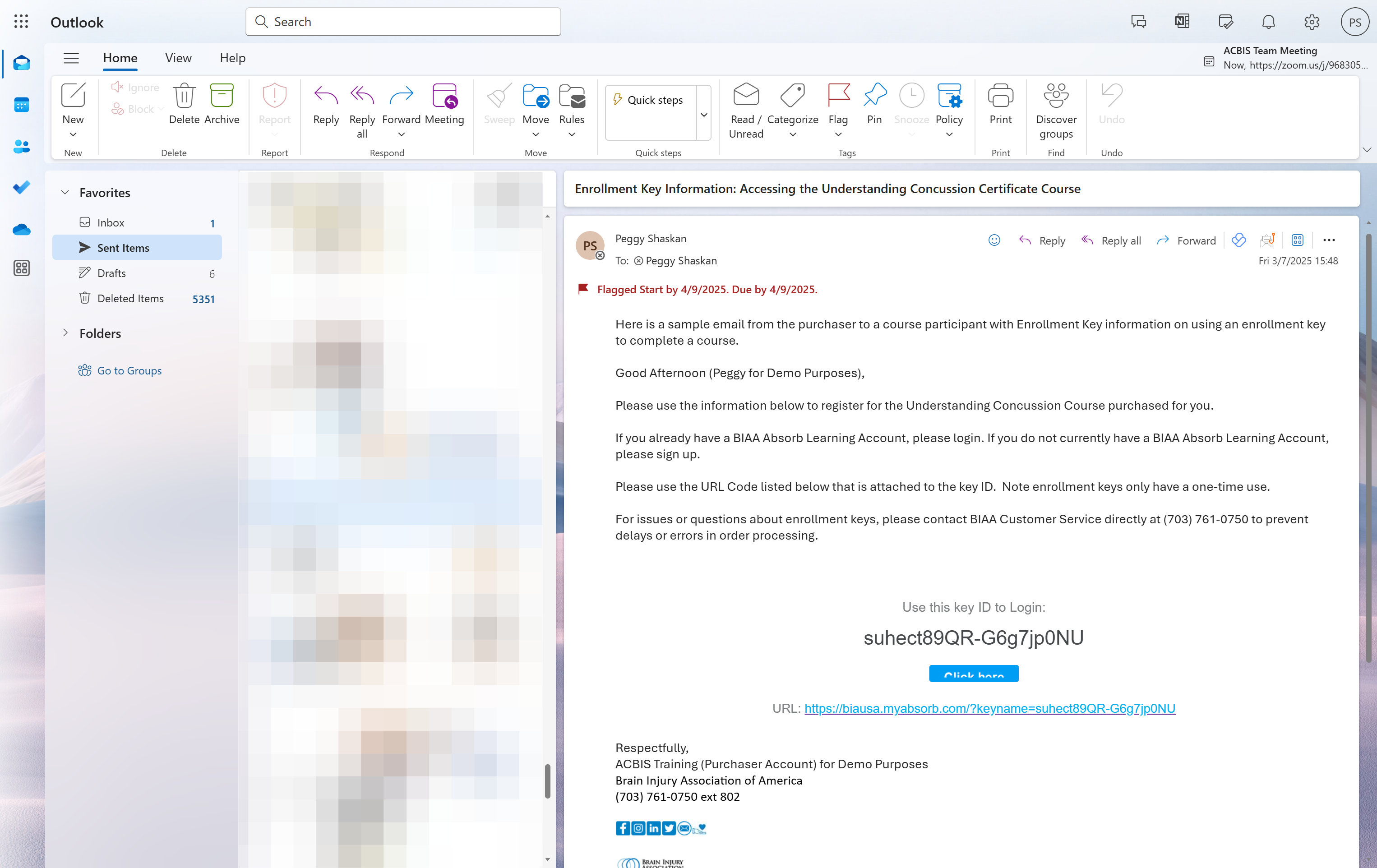 Click on Message body