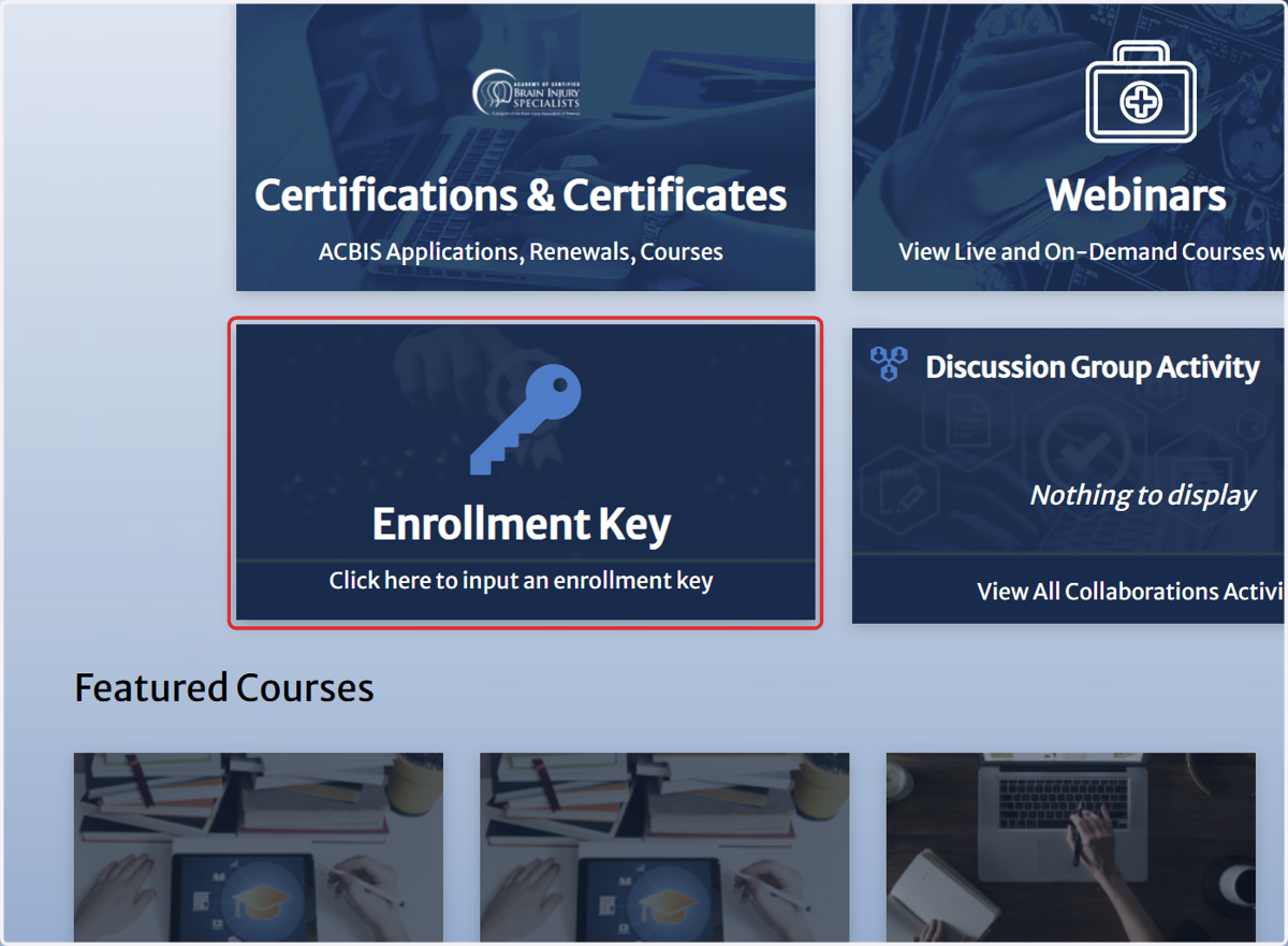 Scroll down, then click on Enrollment Key…