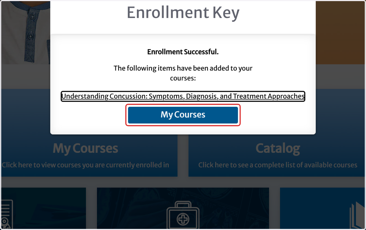 Click on My Courses
