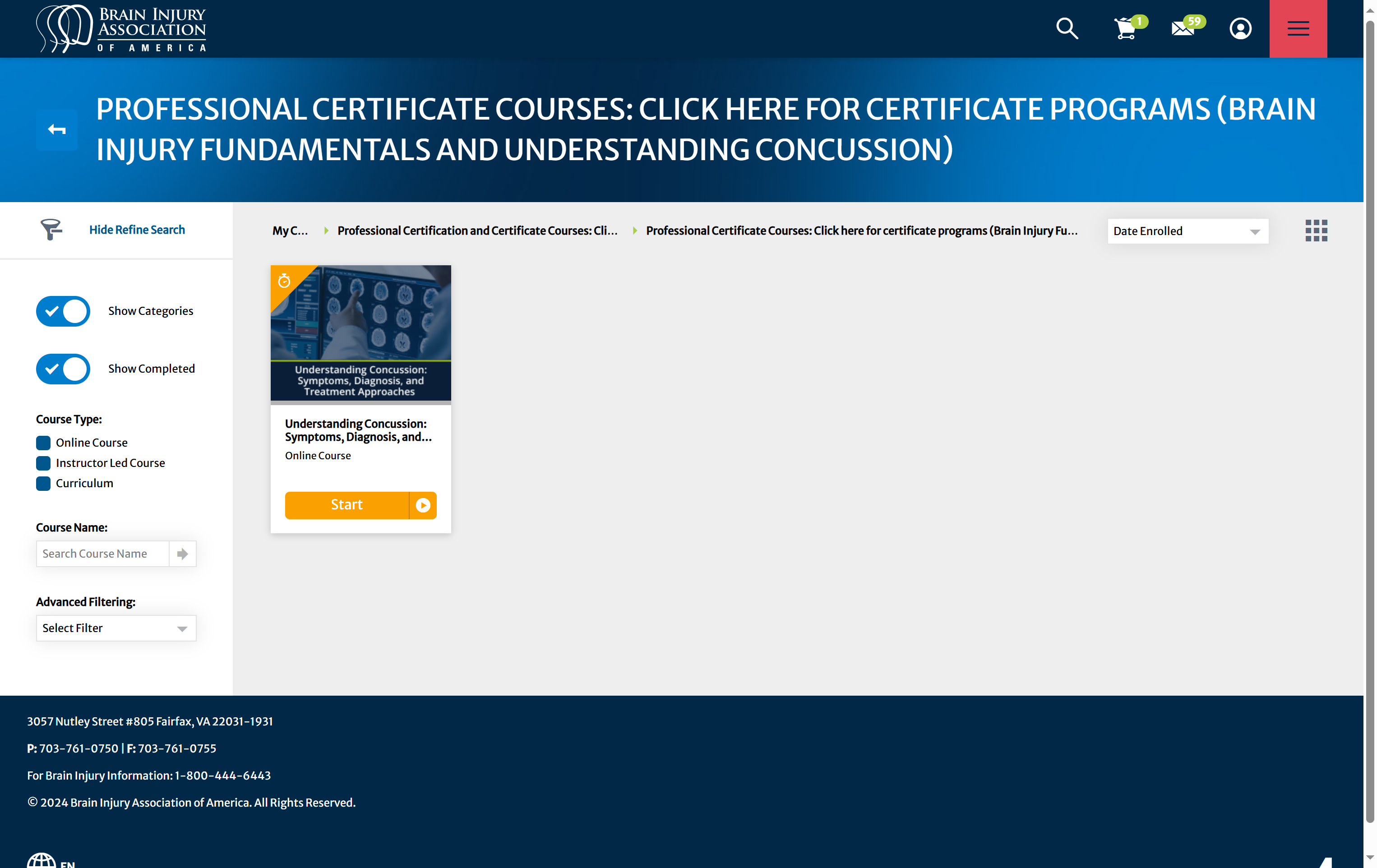 Click on BIAA: Brain Injury Association of America Dashboard