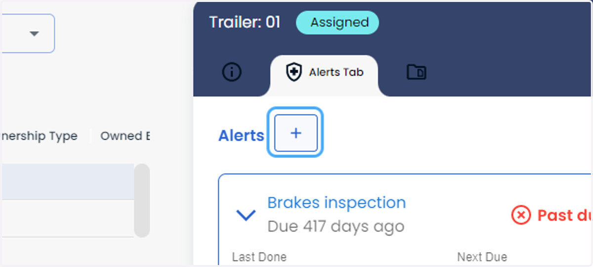 Click on + to add the alerts