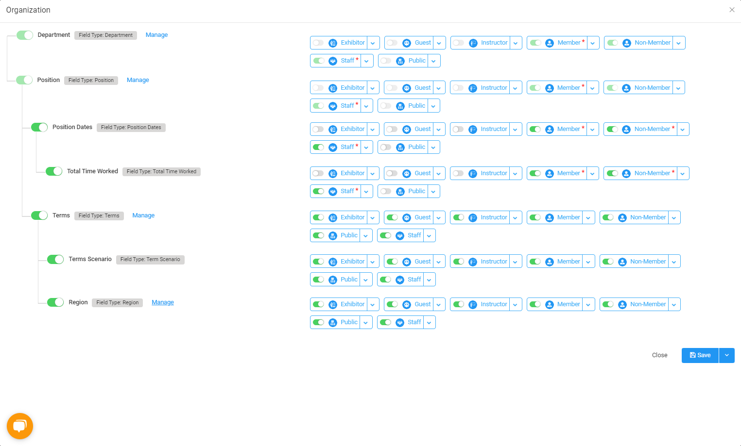 To create Regions, Click on Manage
