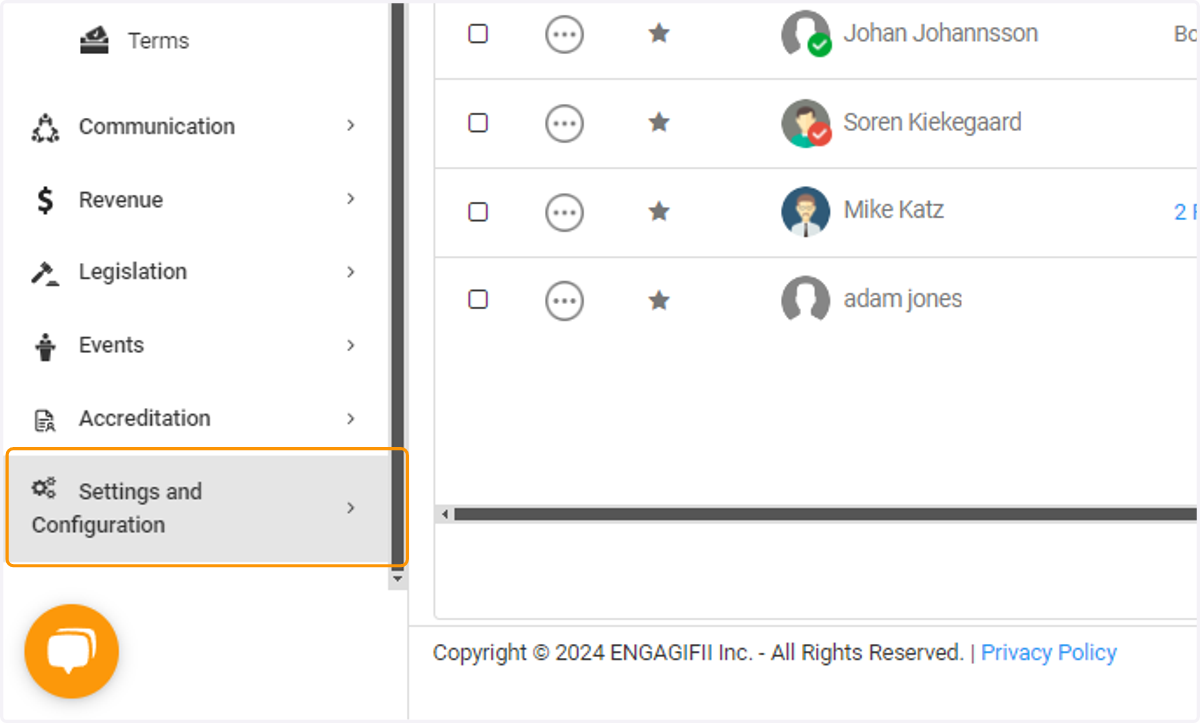Click on Settings and Configuration