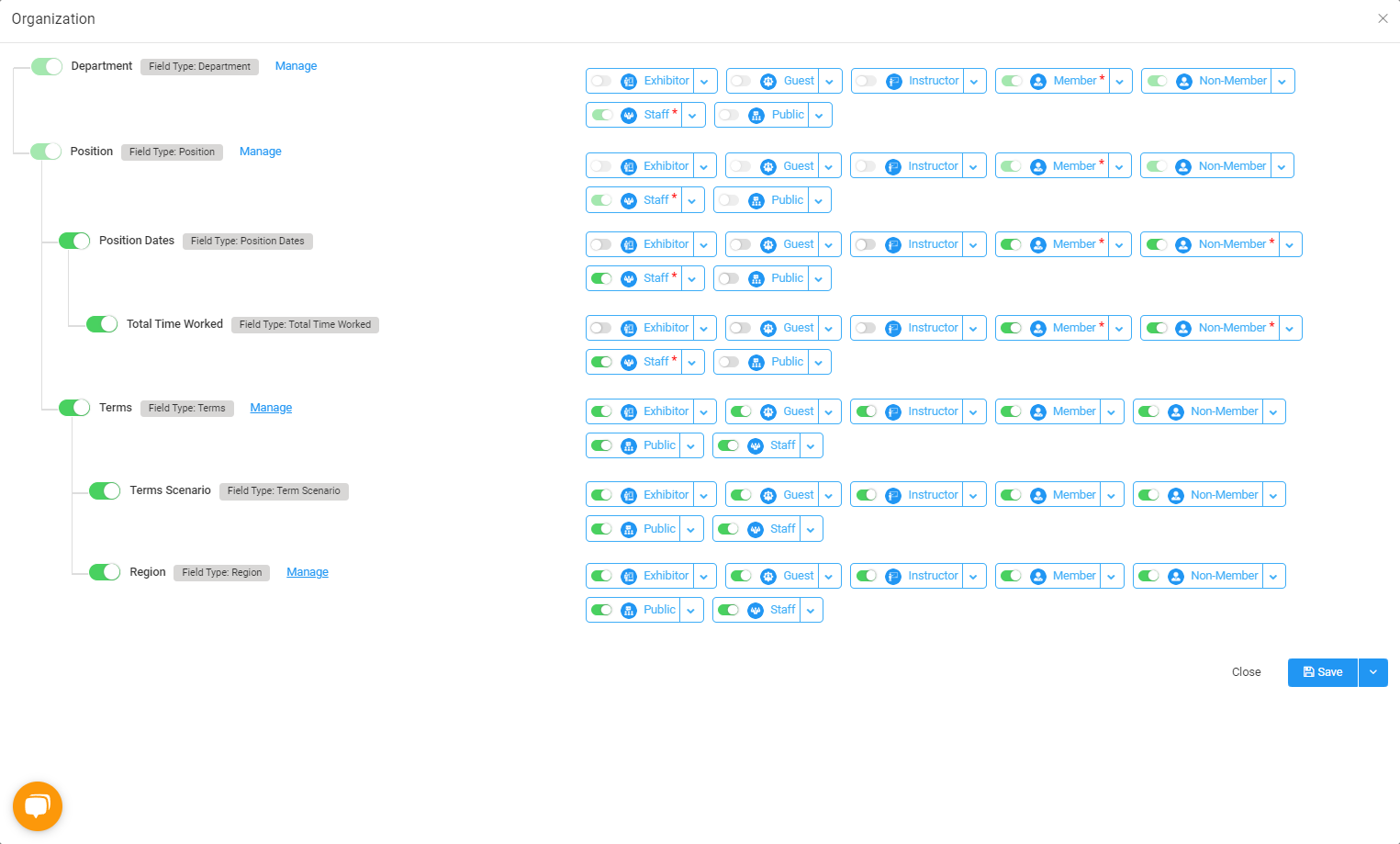 Now you're ready to create your first Terms. Click on Manage