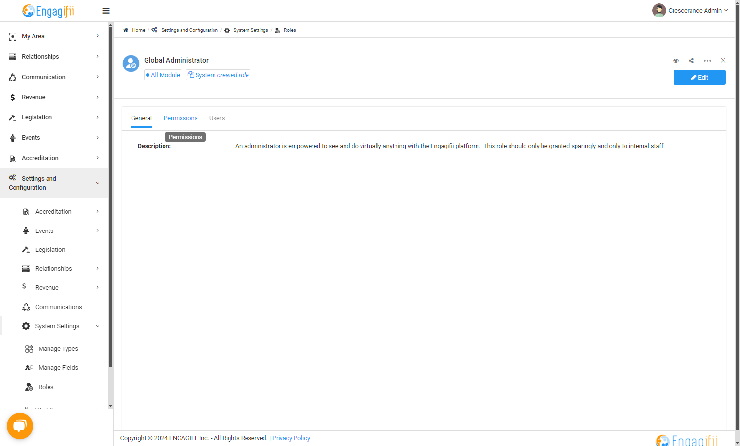 Click on Permissions