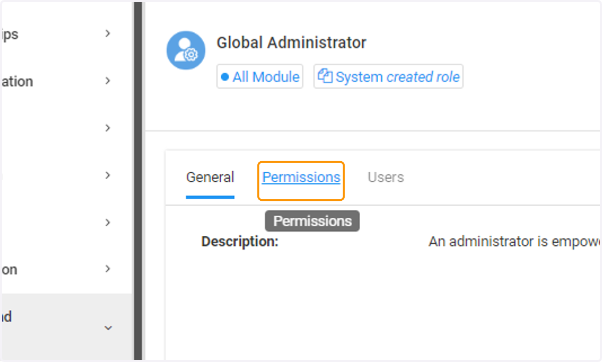 Click on Permissions