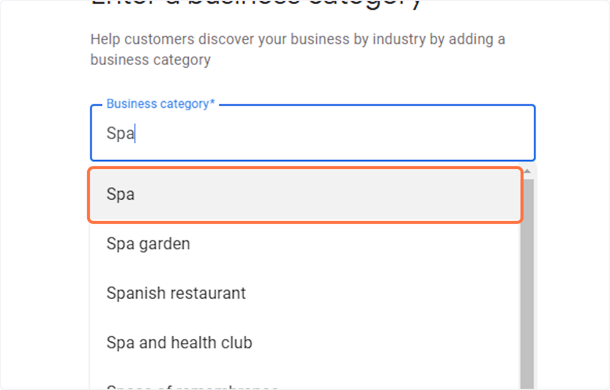 Select your business category